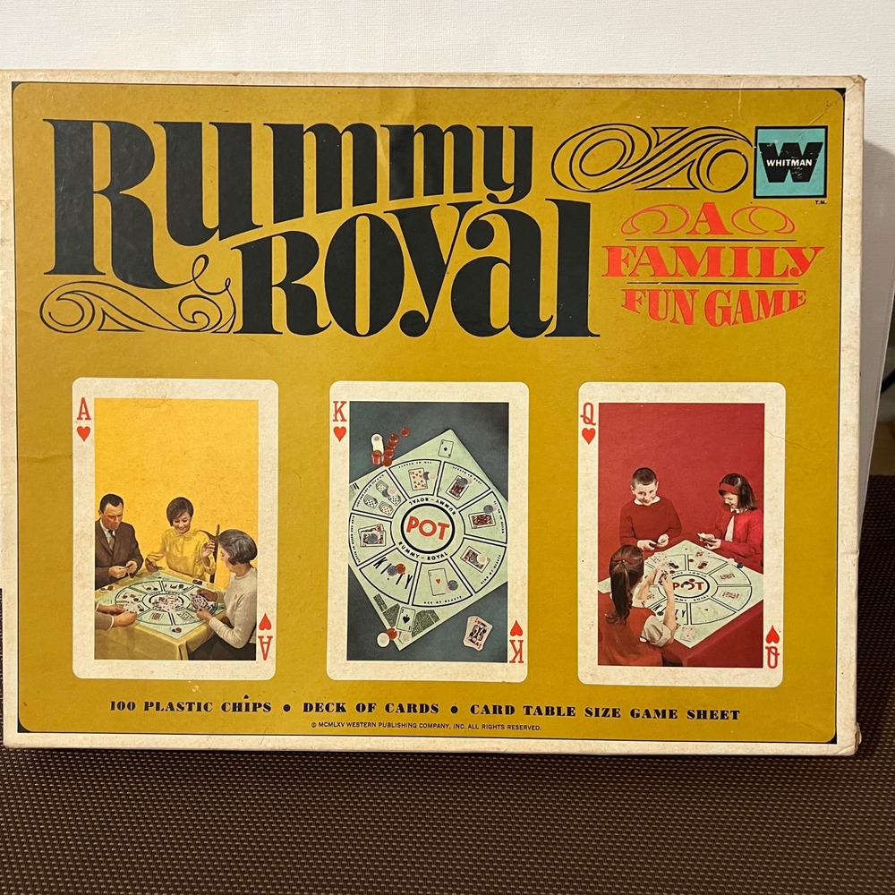 Vintage 1965 Whitman Rummy Royal Board Game MCM cards tabletop poker retro